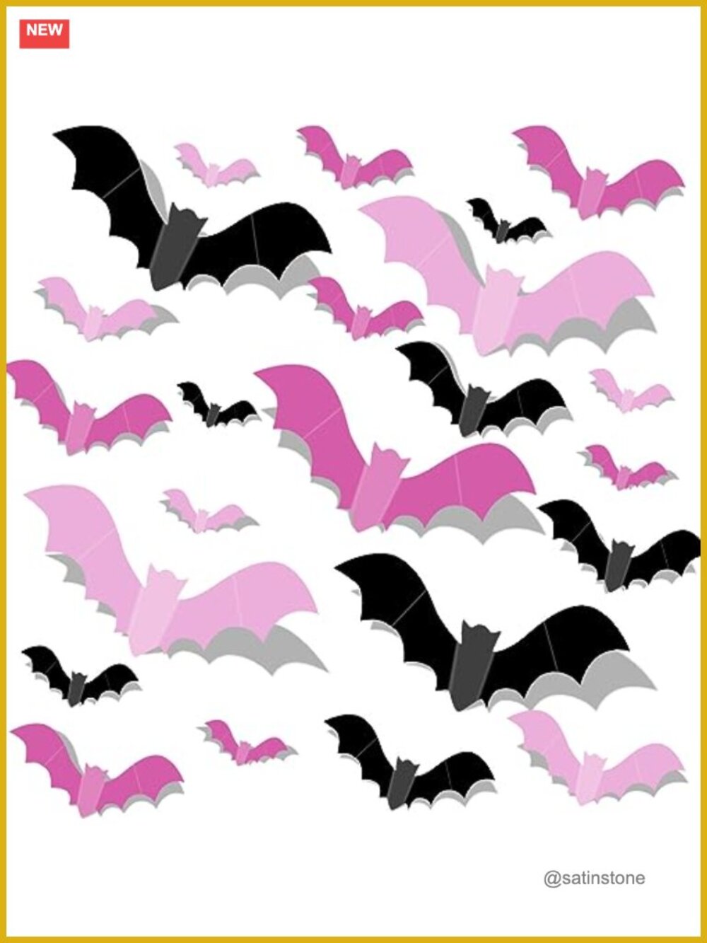 48 PC PVC Waterproof Wall Decals Stickers Halloween Bat Wall Decor Removable